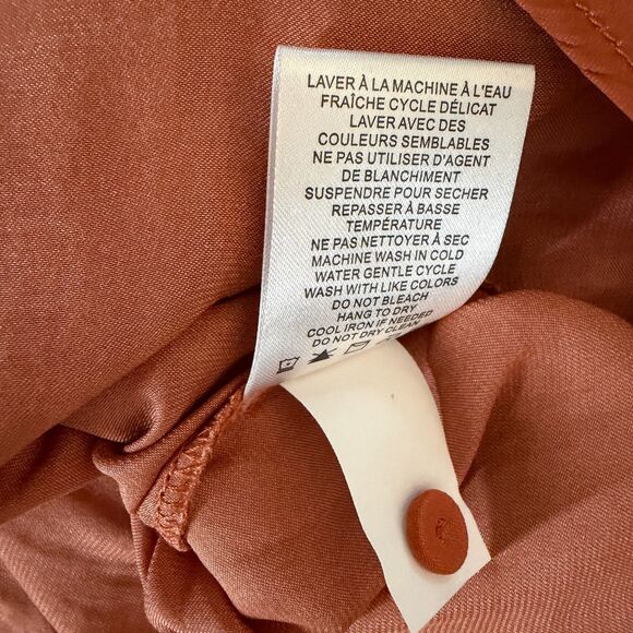 Maison d Amelie Smocked Blouse Shirt Top V Neck Orange XS NWT - Picture 6 of 6